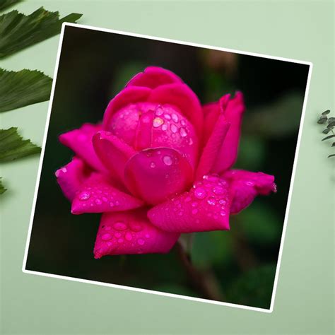 Red Rose Sticker, Roses in the Rain Sticker, Rainy Day Roses, Rainy Day