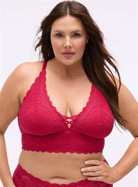 Plus Size - Lightly Lined XO Lace Bralette - Torrid