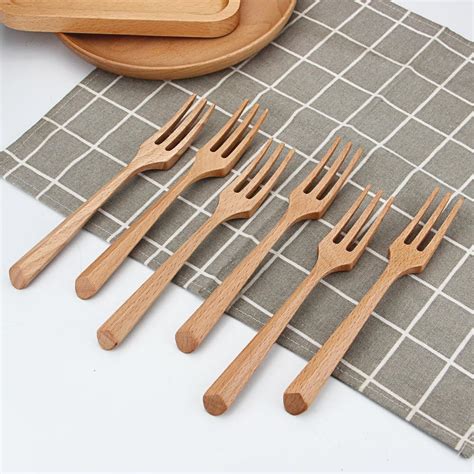 amazoncom wood forksayfdishs  pieces reusable wooden fork