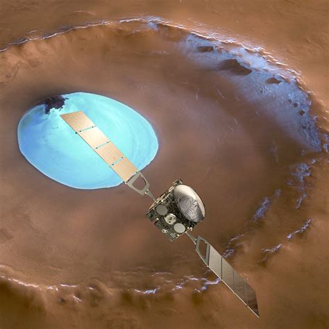 Mars Express over an ice-filled crater | The Planetary Society