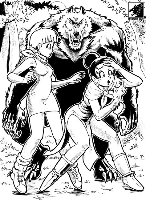Bulma and Chichi with the Werewolf by locofuria on DeviantArt