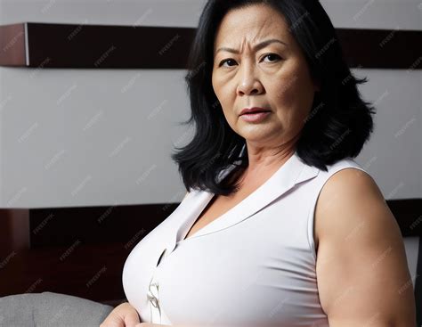 Premium Photo | Overweight middle aged asian woman feeling stress about