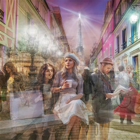 One night in Paris, composed of 20 images from the streets of Paris