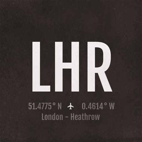 London Heathrow Airport Code Print LHR Aviation Art UK | Etsy