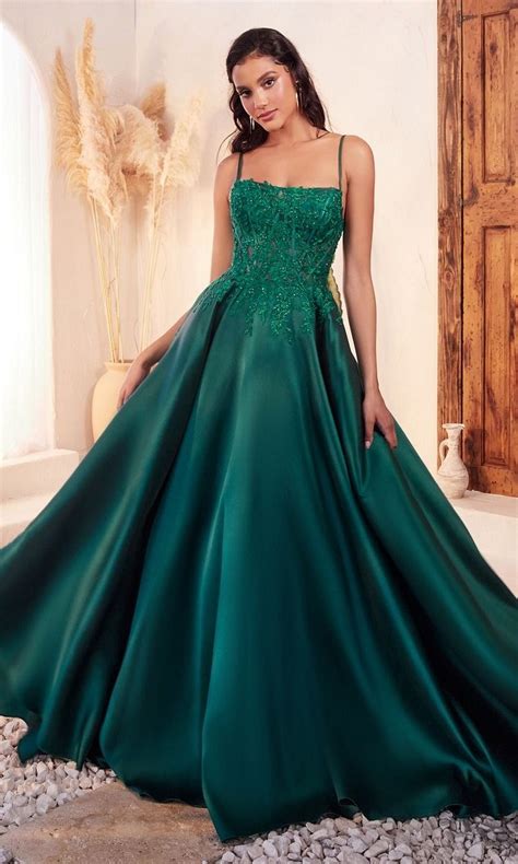 Emerald Green Long A-Line Prom Dress