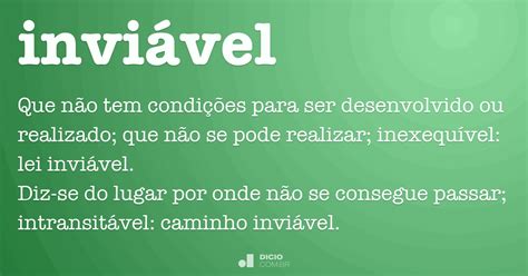 O Que Significa Inviável