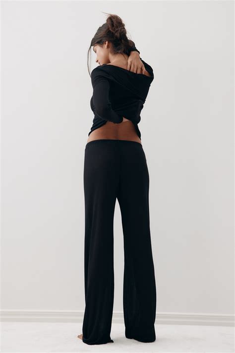 Ribbed Pajamas - Black - Ladies | H&M US