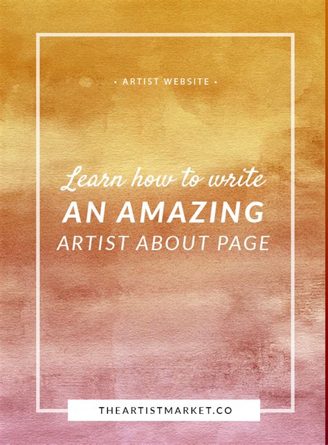 write  artist  page  doesnt suck  artist market