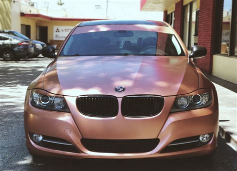 satin rose gold car wrap - Awilda Rivas