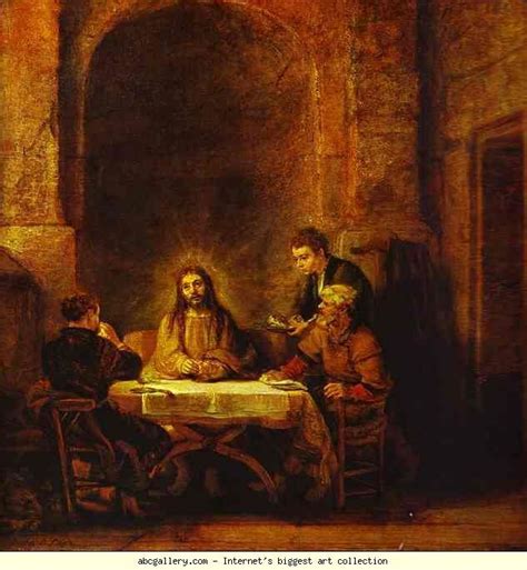 Free art print of The Supper at Emmaus by Rembrandt Harmenszoon Van