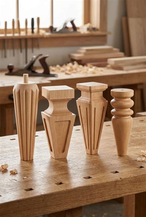 handmade beech wood furniture legs set   easy install etsy