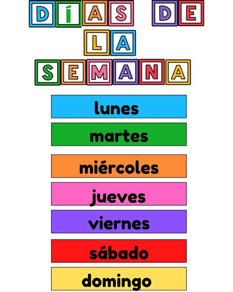 Días De La Semana Para Imprimir 4