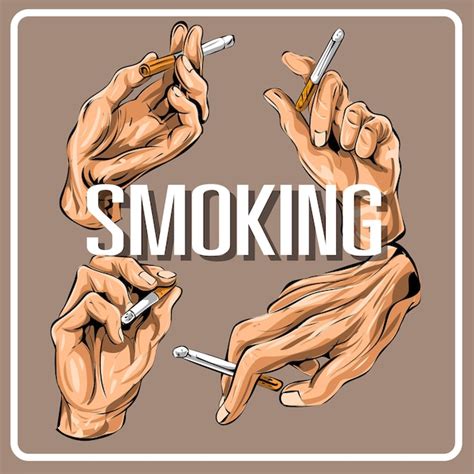 premium vector smoking hand poses
