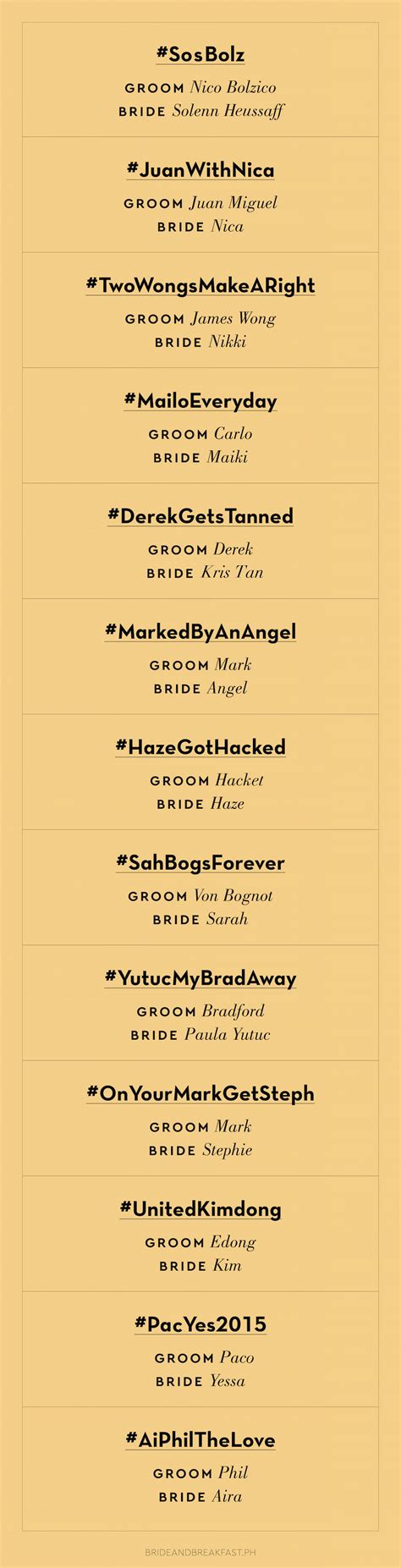 wedding hashtags ideas