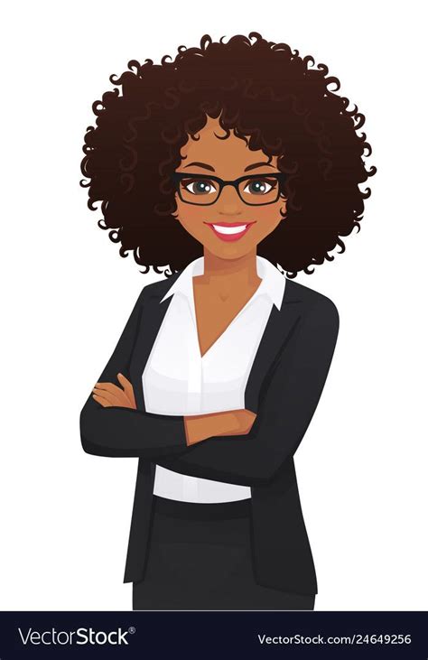 Portrait of elegant business woman with arms crossed isolated vector ...
