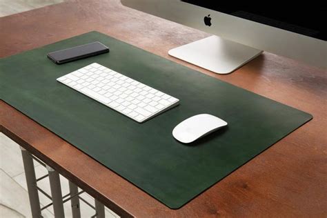 Green Leather Desk Pad Large Leather Mousepad Green Leather Desk Mat ...