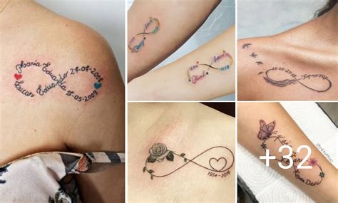 Nombres, fechas y símbolos en tatuajes de infinito - Mamas con Familia