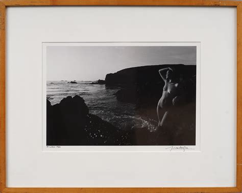 At Auction: Signed 1980 Nude Woman Beach Photograph Nicely Framed