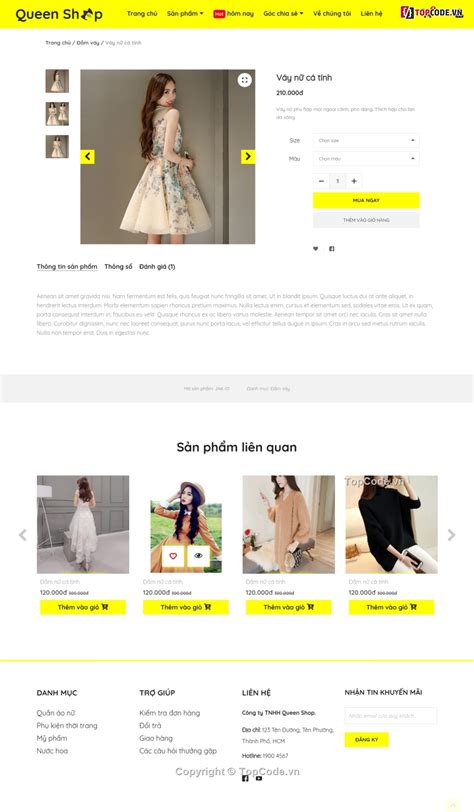 code giao dien web shop thoi trang full responsive