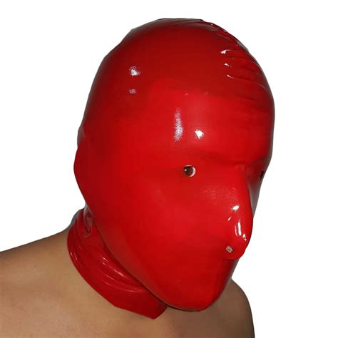 Latex-Maske aus Gummi in rot, Einheitsgröße | eBay