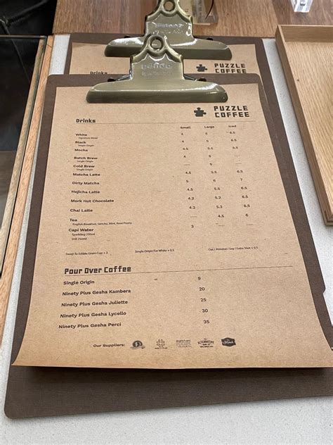 Puzzles Bar Menu at Laverne Kelleher blog