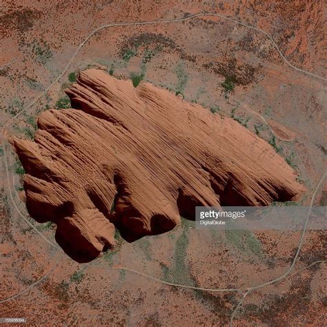 This is a satellite image of Uluru, also known as Ayers Rock ...