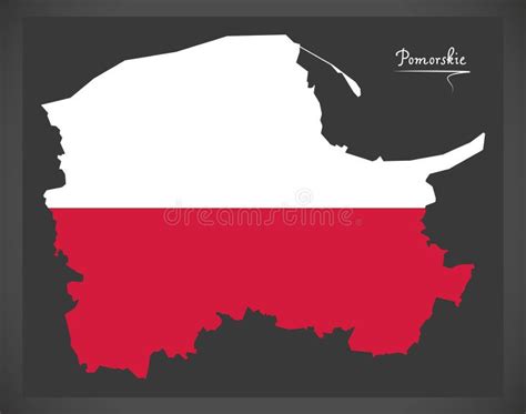 Pomorskie Map of Poland with Polish National Flag Illustration Stock ...