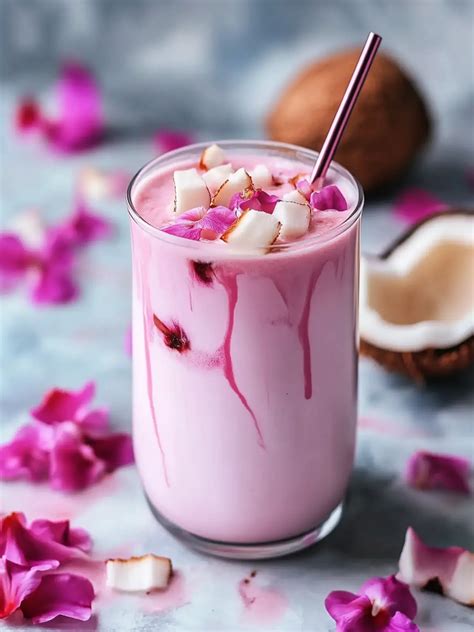 irresistible pink coconut iced latte  delicious vegan delight