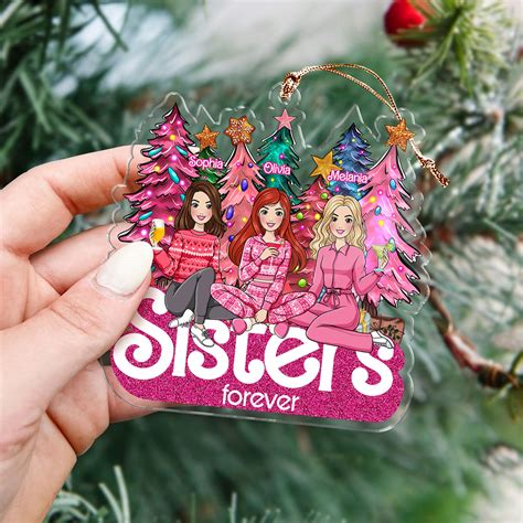Christmas Tree Ornament - Acrylic Ornament - Sisters Forever
