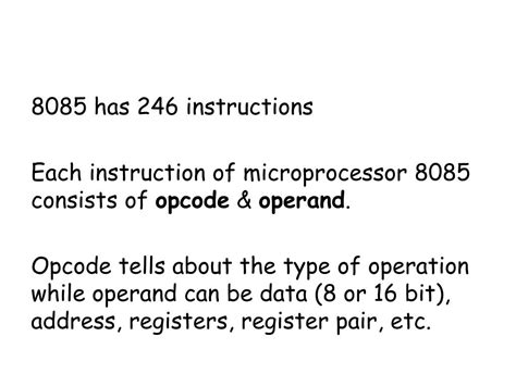 PPT - INSTRUCTION SET OF MICROPROCESSOR 8085 PowerPoint Presentation, free download - ID:3249061