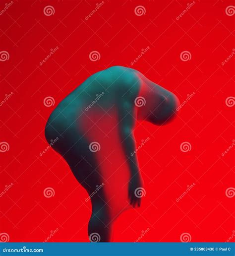 Woman Beauty Semi Naked Model Pose Transparent Shrink Wrap Fashion