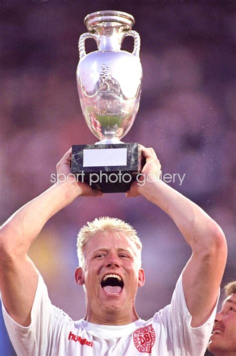 Peter Schmeichel Denmark goalkeeper celebrates with Euro 1992 ...