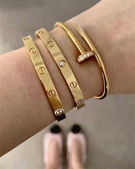 Gold Luxury Bracelets Set | Gift for Her | 18K Gold Bracelet | Luxury ...