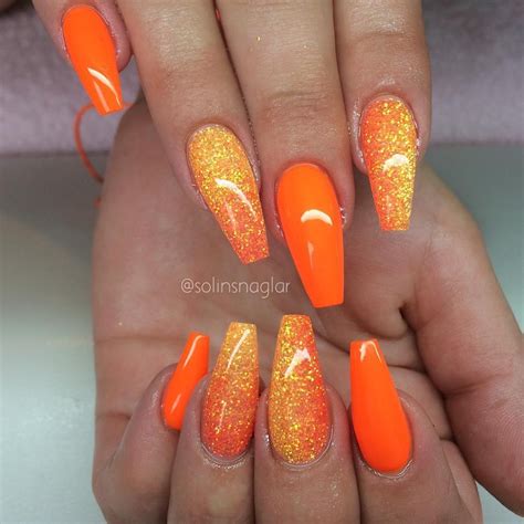 Neon Orange Nail Designs