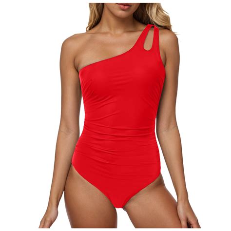 Yindaity Sexy One Piece Swimsuit for Women One Shoulder One Piece