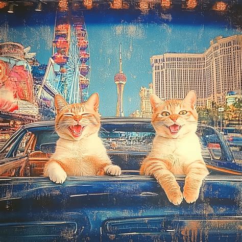 Cats In Cars In Las Vegas Free Stock Photo - Public Domain Pictures