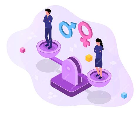 Concepto de igualdad de género un hombre y una mujer se equilibran