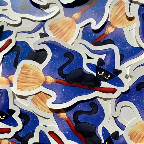 Pegatina resistente a la intemperie Witchy Kitty - Etsy España
