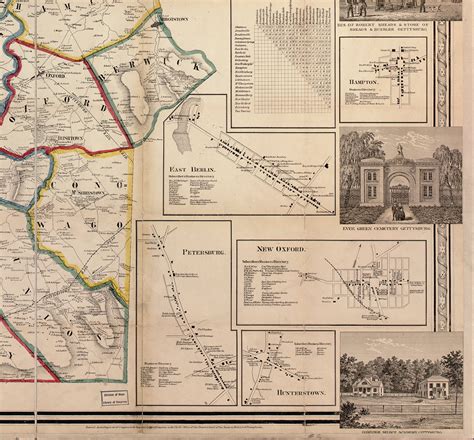 Map of Adams County Pennsylvania 1858. Vintage Home Deco - Etsy