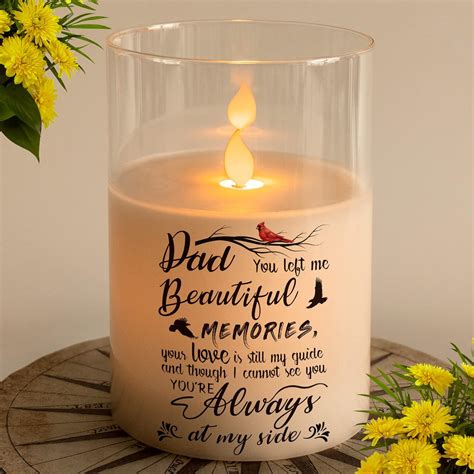 HN HAIINAA Flameless Real Wax LED Memorial Candle with Timer - Sympathy