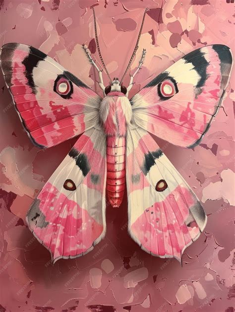 Premium Photo | Vibrant Pink Moth on Abstract Artistic Background