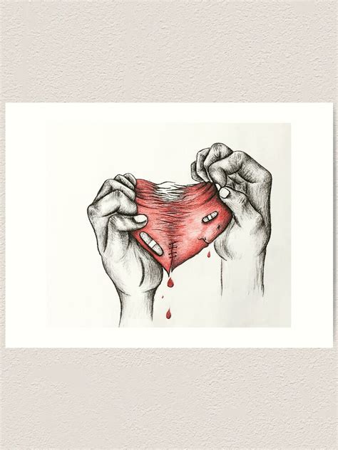 broken heart art print  sale  tabithafrez redbubble