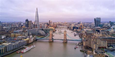 Aerial View of London and the Tower Bridge Stock Photo - Image of capital, district: 193346470