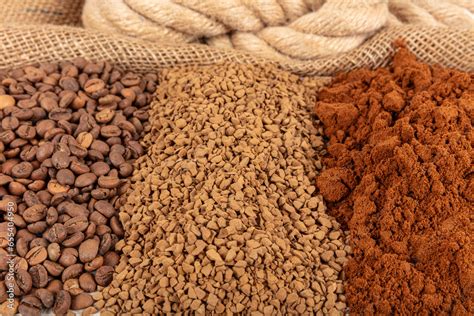 coffee beans ground coffee  granules beans instant  ground