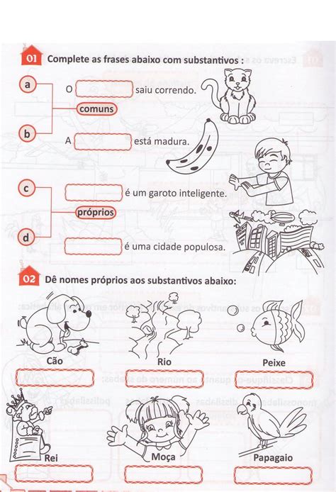 Atividades Sobre Substantivos 3 Ano