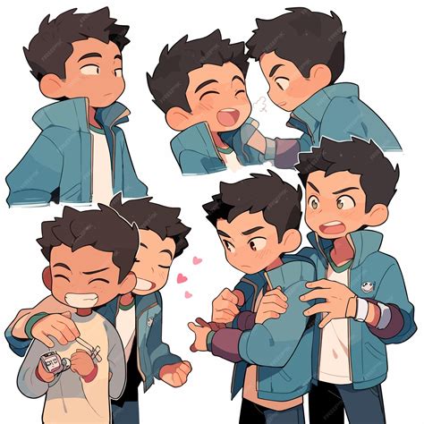 Premium Vector | A cute cartoon illustration of two gay men ai