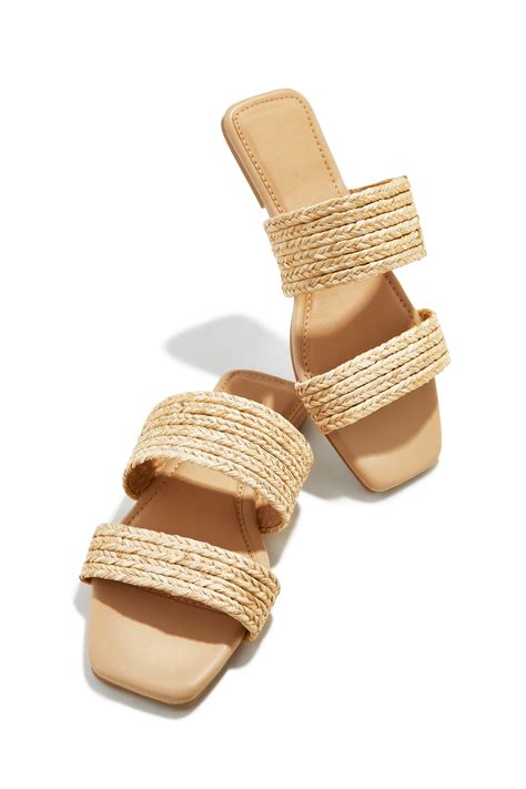 Miss Lola | Paradise Found Nude Slip On Sandals – MISS LOLA