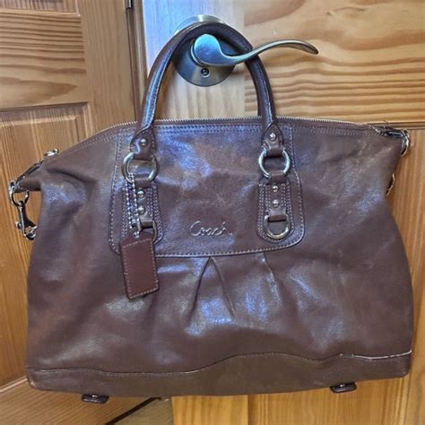 coach bags coach ashley carryall chocolate brown leather satchel
