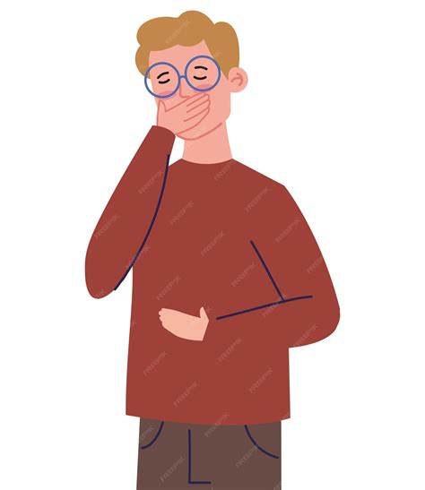 Premium Vector | Nauseous man problem