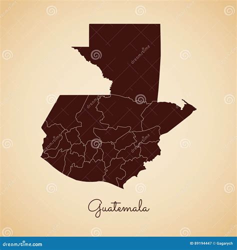 Guatemala Region Map: Blue With White Outline And. Cartoon Vector